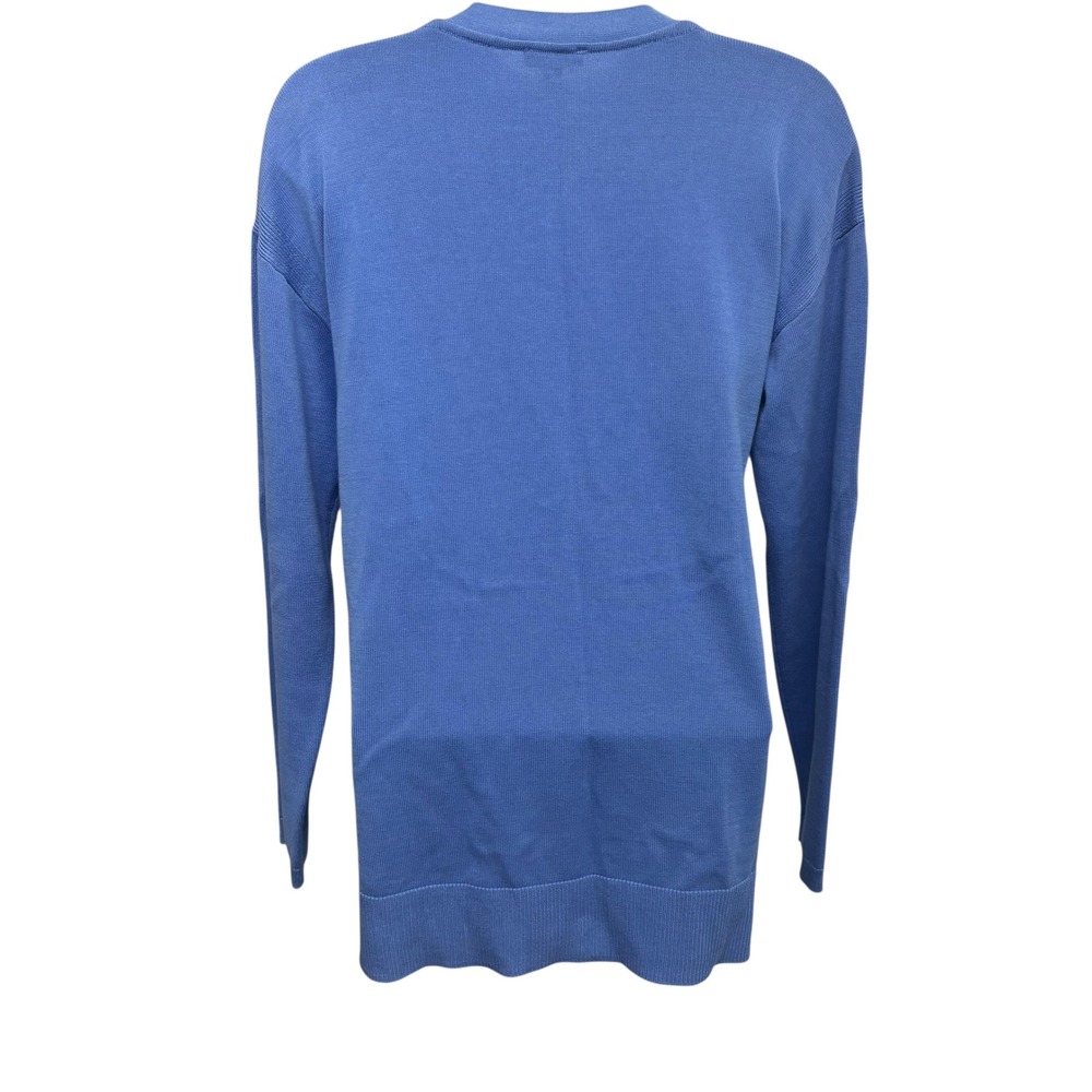 Talbots Womens Blue V-Neck Button Front Cotton Rayon Knit Cardigan Sweater Small - Picture 7 of 12